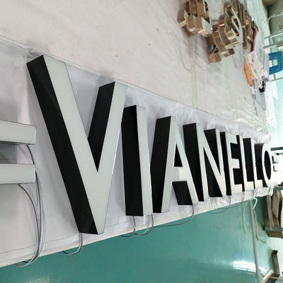 CE delantero ROHS de la muestra de la letra de canal de la tienda de aluminio líquida de la resina