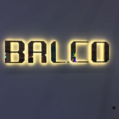 Soporte retroiluminado de electrochapado del tornillo de la muestra M4 de la letra del metal del espejo del oro