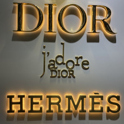 El ODM del OEM hizo excursionismo final de acrílico del espejo del tablero de la muestra del resplandor de la muestra de la letra