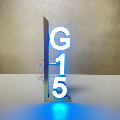 Números de matrícula DC12V de la puerta del hotel de la muestra de número de casa del espejo del oro