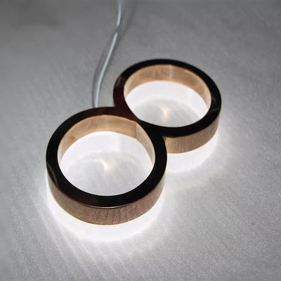 Números de matrícula DC12V de la puerta del hotel de la muestra de número de casa del espejo del oro