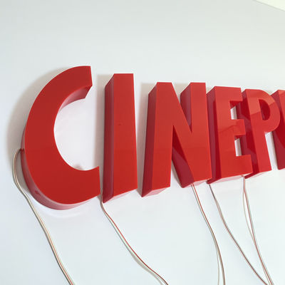 Muestras de acrílico iluminadas tienda al aire libre 12V DC de las letras del LED