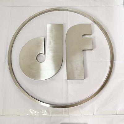 Cepillo de plata delantero 3D Metal Letters Company Logo Sign Electroplated de la tienda