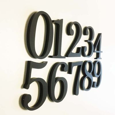 Matte Acrylic House Number Plaques negro firma el ODM reciclable del OEM