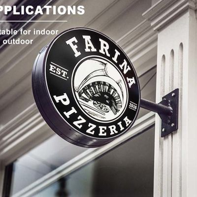 El doble al aire libre de la pintura del negro del tablero de la muestra del restaurante del negocio de 12V LED echó a un lado