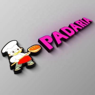 IP65 grabó en relieve el logotipo iluminado muestra delantera de acrílico de la letra del metal de la tienda