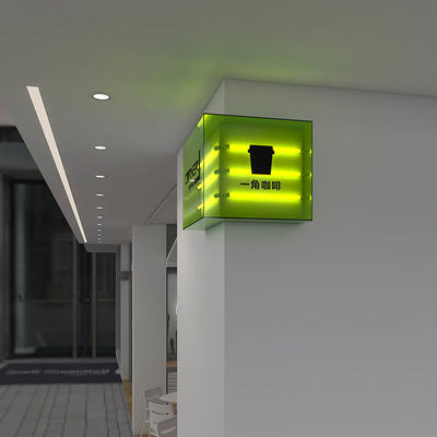 Prenda impermeable llevada direccional de acrílico de la caja de luz de la muestra del edificio de la cafetería