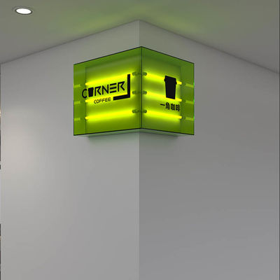 Prenda impermeable llevada direccional de acrílico de la caja de luz de la muestra del edificio de la cafetería
