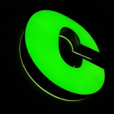 El ODM Logo Signs de acero inoxidable los 8cm verdes de plata del OEM vuelve al aire libre