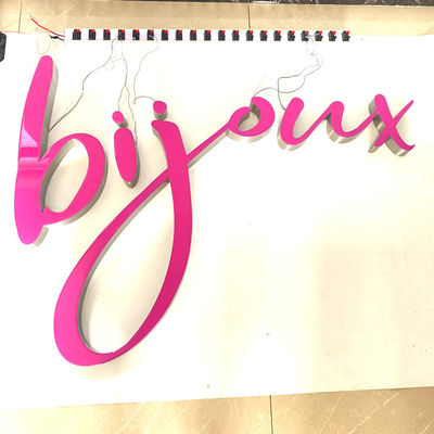 Acrílico del tablero de Illumianted del metal de la muestra de la letra de las letras cursivas 3d del edificio del ODM