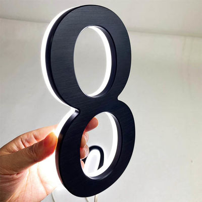 El negro retroiluminado de acrílico de la muestra de la letra de la publicidad 3D pintó el grueso del 12cm