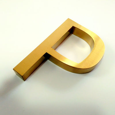 La muestra interior de la letra del metal de la puerta de la oficina pulió la galvanoplastia cepillada SS304