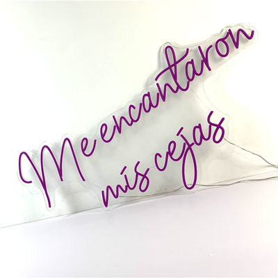 Montado en la pared flexible púrpura de la señal de neón del LED iluminado 51200 horas